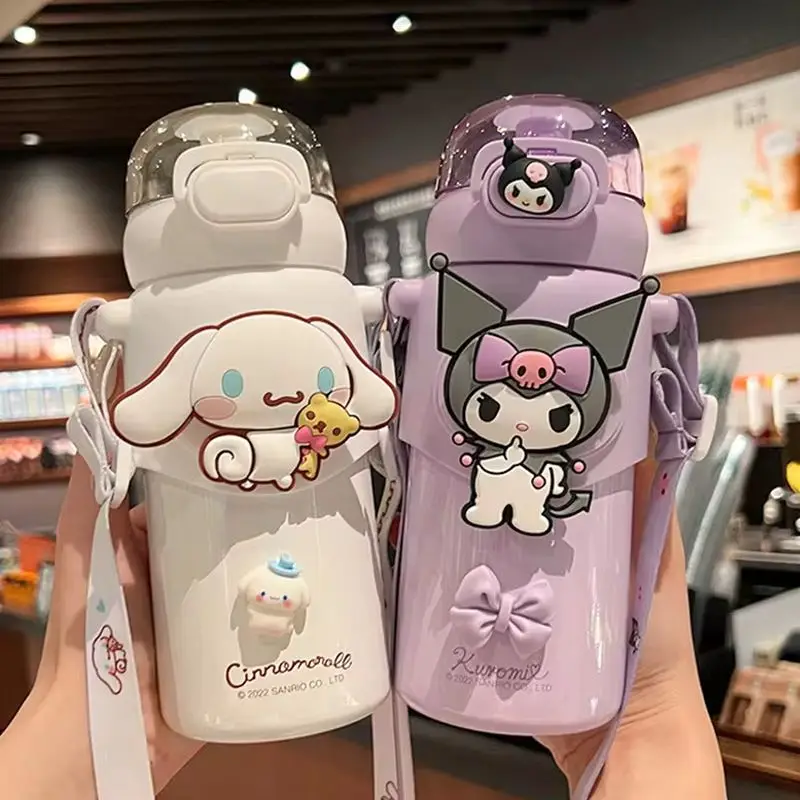 460 ml vákuová voda pohár kreslená fľaša Hello Kitty Kuromi z nehrdzavejúcej ocele Prenosná vonkajšia anti -kvapka
