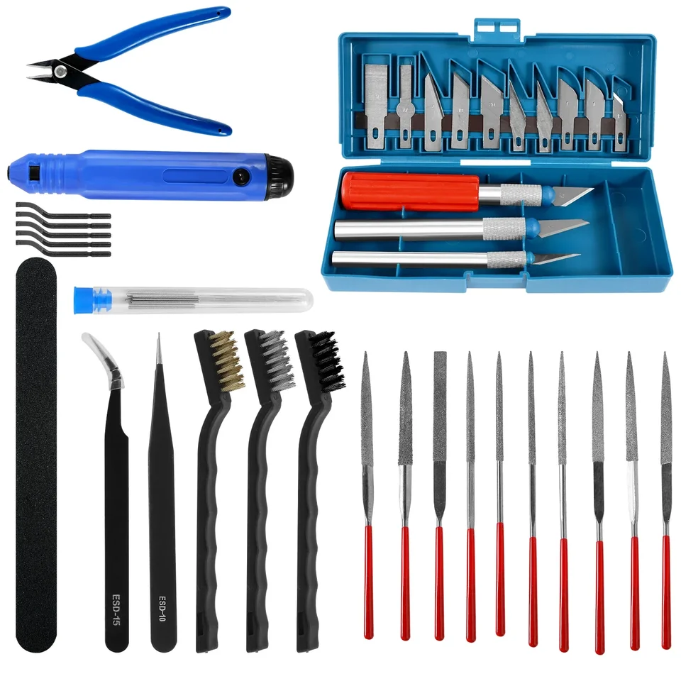 46ks 3D tlačiareň Nástroj na tlačidlo 3D Tlačiareň Príslušenstvo Sada odstraňovania a čistiaci nástroj s čistiacim nástrojom Drubring Tool Brush a Plier