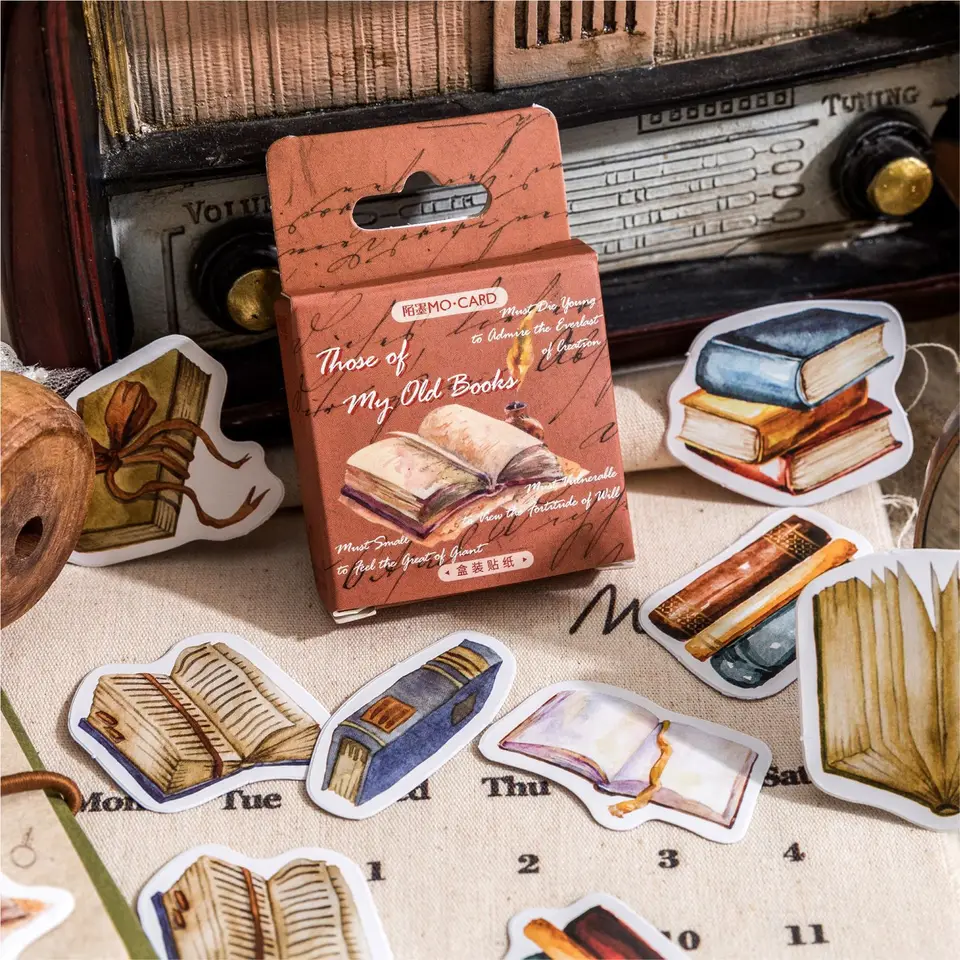 46ksové nálepky na krabice Súkromná zbierka kníh dekoratívne scrapbooking retro štítok denník kancelárske potreby telefón Plánovač denníka časopisu