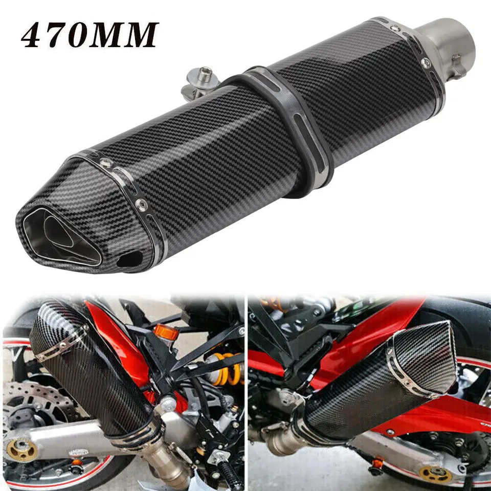 470 mm výfukové motocykle Motocyklový tlmič úniku Moto Tub pre Kawasaki Ninia 650 Tmax 500 Tmax 530 Suzuki GW250 ATV Dirt Pit Bike Bike