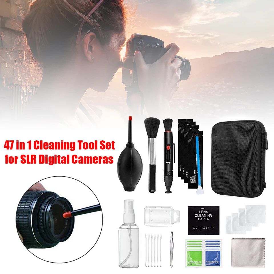 47ks Profesionálne čistenie fotoaparátu Camera Camera čistiaci súprava súpravy DSLR Digital Camera Senzor