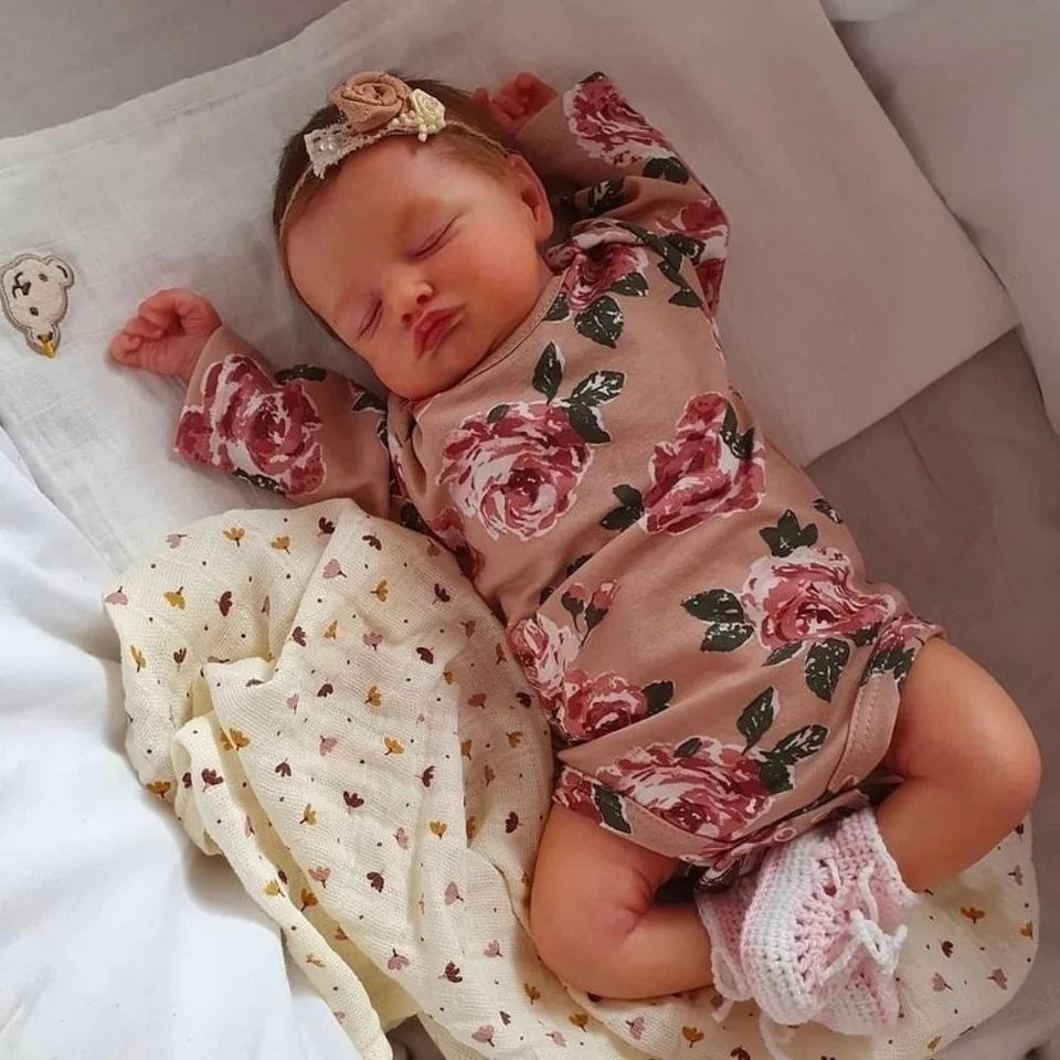 48 cm Dokončené Reborn Baby bábika Rosalie Girl 3D koža viditeľné žily Laži vinylového novorodenca s Doll Accessories Toy Toy 3+