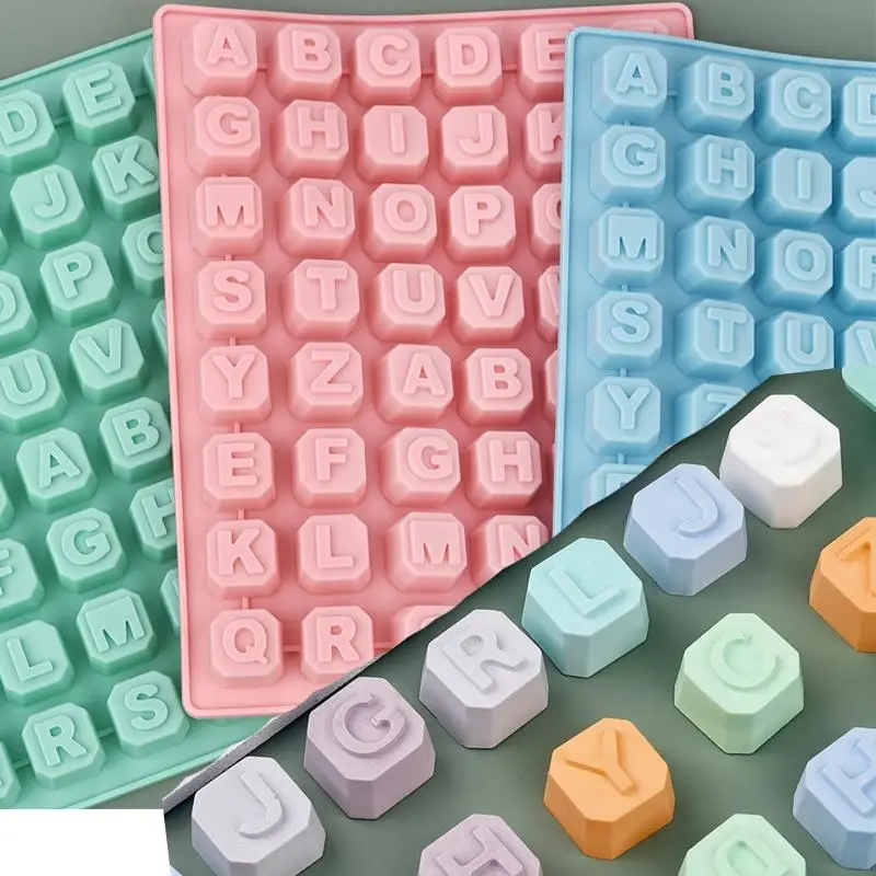 48 Letter Enghish abeceda Letter Silikónová forma mydla pleseň koláčiky košíčke pečivo pečivo čokoládové mydlo zdobenie