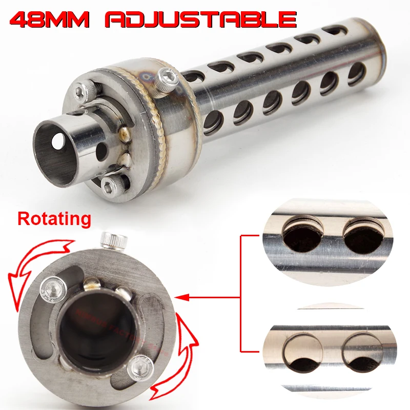48 mm nastaviteľný motocykel automatický výfuk DB Killer tlmič tlmič úniku zvukového reduktora pre Yoshimuru pre SC pre akrapovic