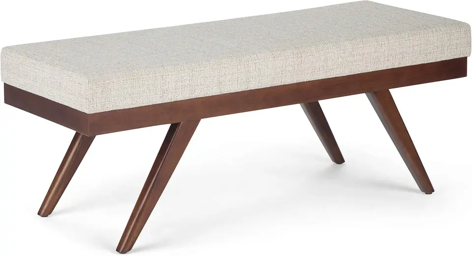 48 -palcový široký obdĺžnik Ottoman lavica Platinová stolička Footrest, faux koža pre obývaciu izbu, spálňu, polovicu storočia