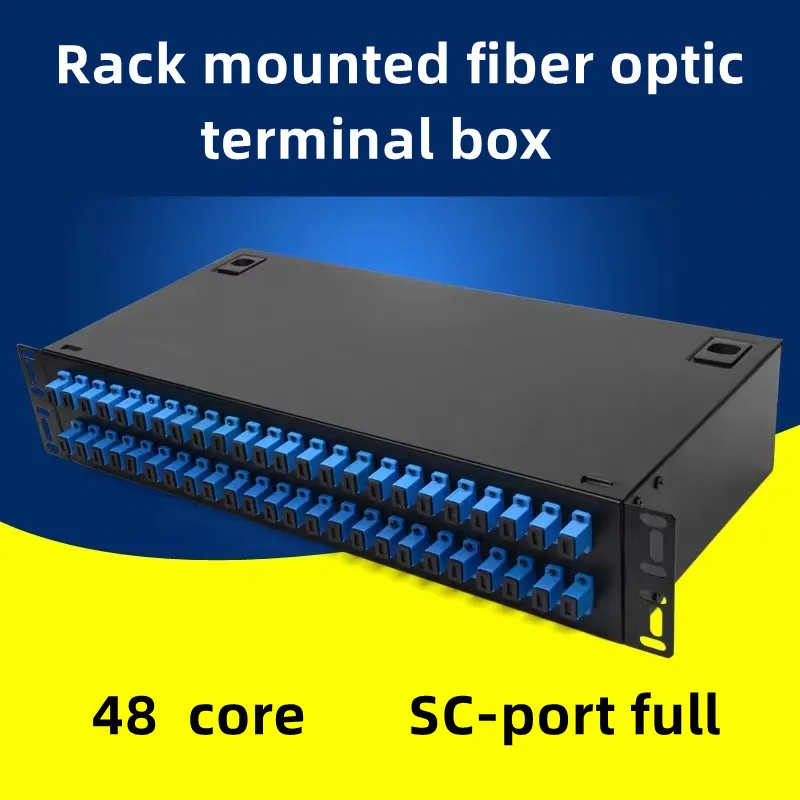 48-port SC s úplnou konfiguráciou Terminálová skrinka 48 Core Optické vlákno Distribučný rám fúzneho panela Fusion Panel Square Head s prírubou pigtail