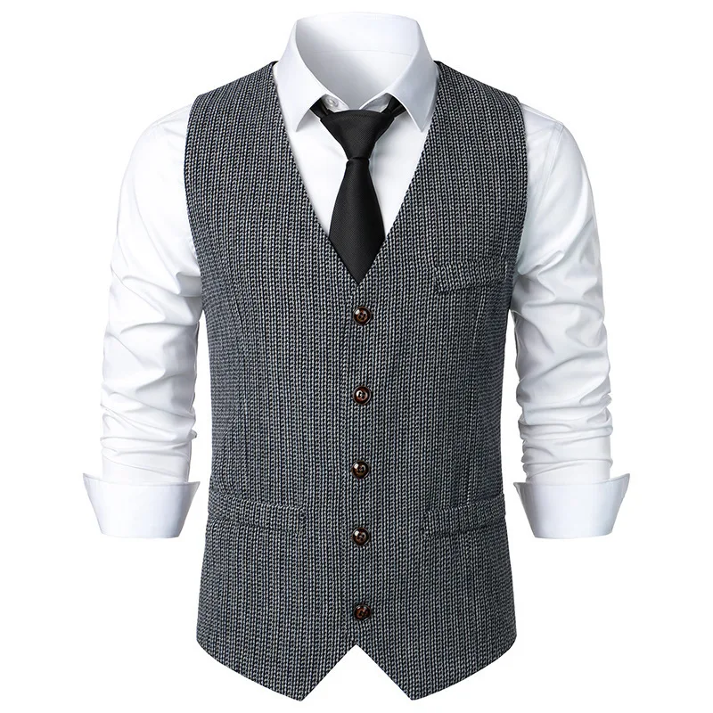 #4841 Vintage Blazer Vest Men Men single Breast Vests Man Slim Ruavelys Suit vesta rozdelená kĺbová vesta Pánske vrecká Spring Jeseň
