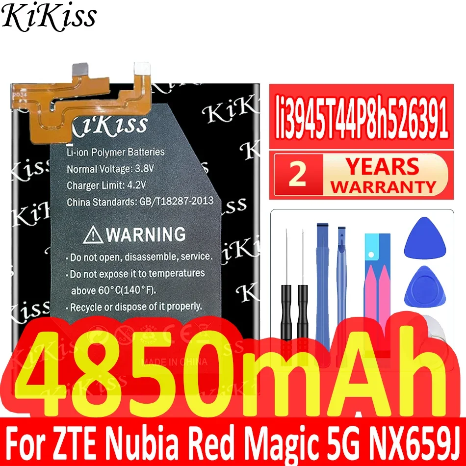 4850 mAh Kikiss Výkonná batéria LI3945T44P8H526391 pre ZTE Nubia Red Magic 5G NX659J Mobilný telefón batérie
