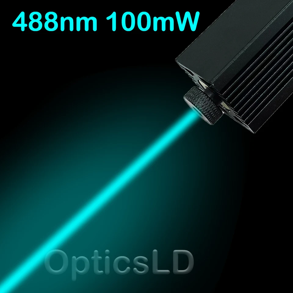 488nm 100 MW modrého cyanového laserového dióda Diódový modul bod bodového bodu nastaviteľný s ovládaním TTL
