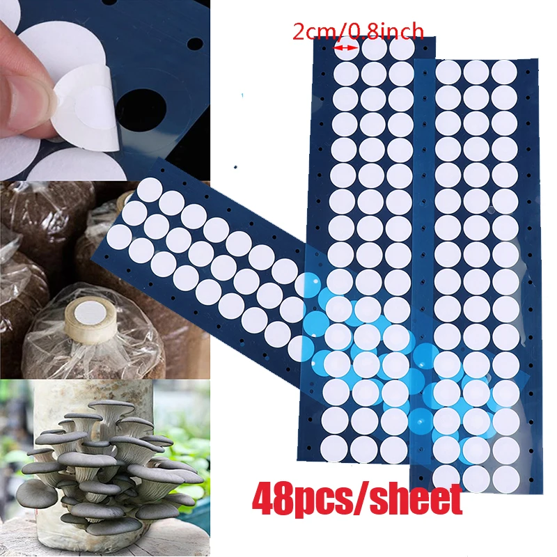 48ks/hárok 20 mm Syntetický filtračný papier pre nálepku pre široké ústa pohrave veka Huby Pulzovanie