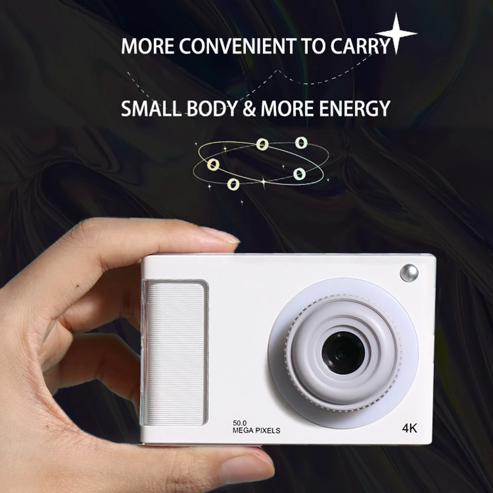 48MP HD Mini Camera 2.4in IPS Displej 16x Zoom Kids Camera Anti-Shak 4K Prenosný fotoaparát s výplňou pre deti pre deti dospievajúci