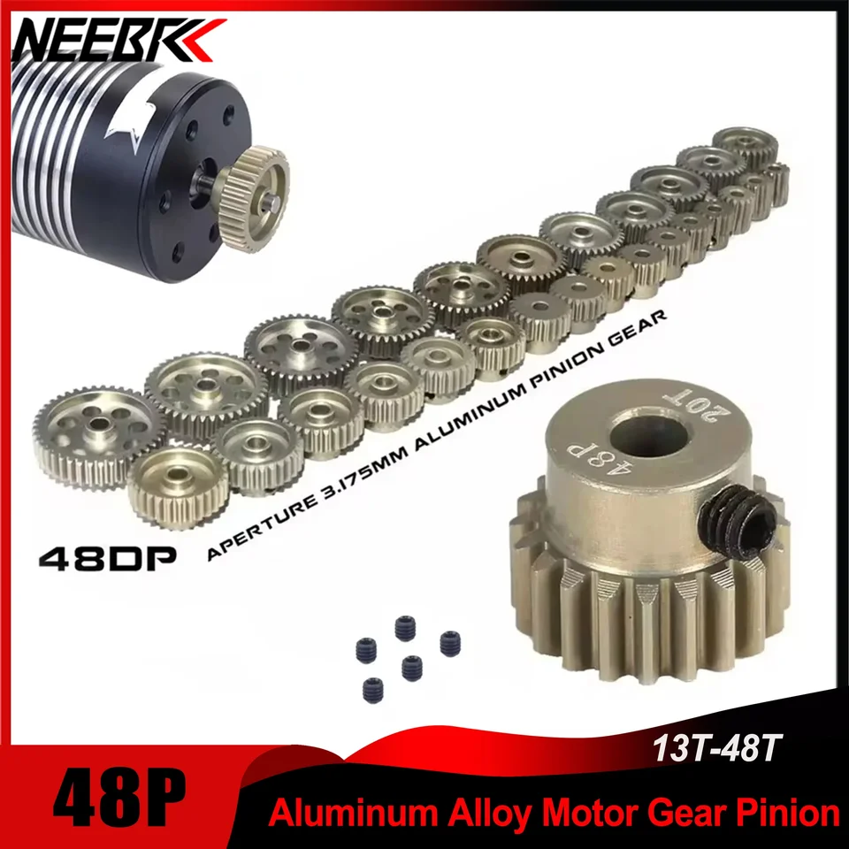 48p pastorok 3,175 mm 11T 15T 17T 18T 19T 20T 22T 24T 30T 13T-48T Hliníková zliatina Motor pre 1/8 1/10 1/12 1/14 1/16 1/18 RC CAR