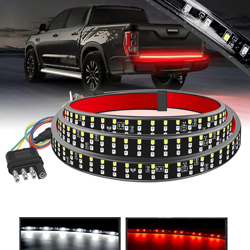 49/60 palca Tackgate Tailgate LED pás Varovanie Carning LED chvostové svetlá 12v Otáčanie Signály Bežné ľahké brzdenie Zadná lampa parku
