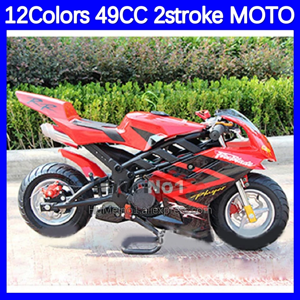 49 ccm 50cc Motocykel 2-stokový 2-zdvih 2trokový dvojtaktný dvojtaktný motor benzínu pretekársky benzín Moto bicykel pre športové motorky
