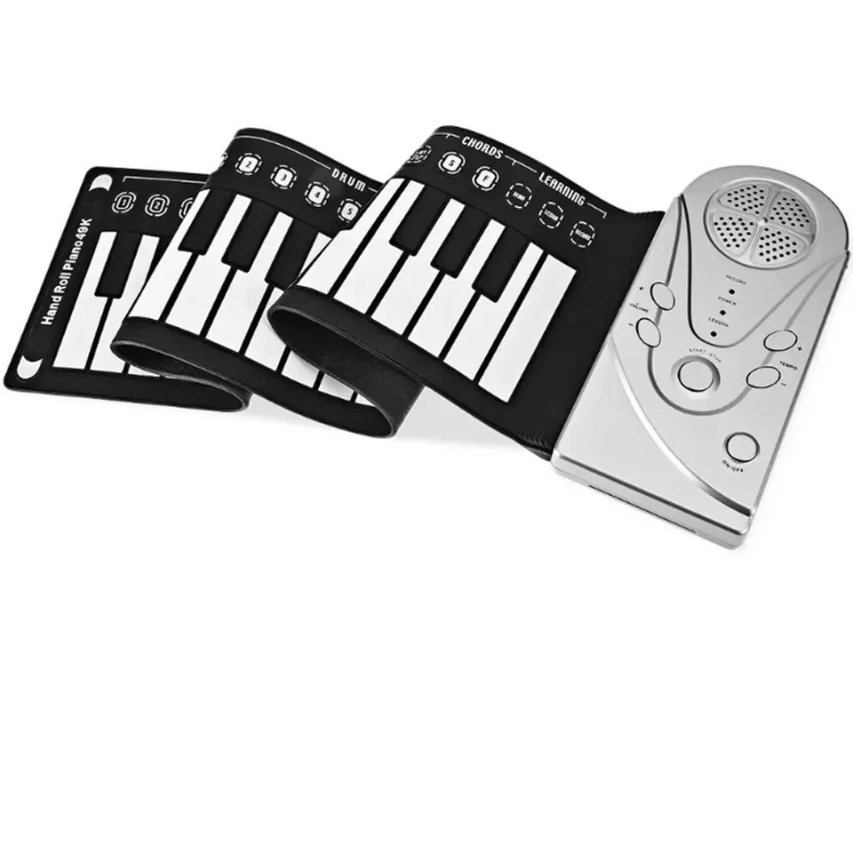 49 klávesov Roll Up Soft Keyboard Stage Audio MIDI Flexibilné klavír 49 Klávesov