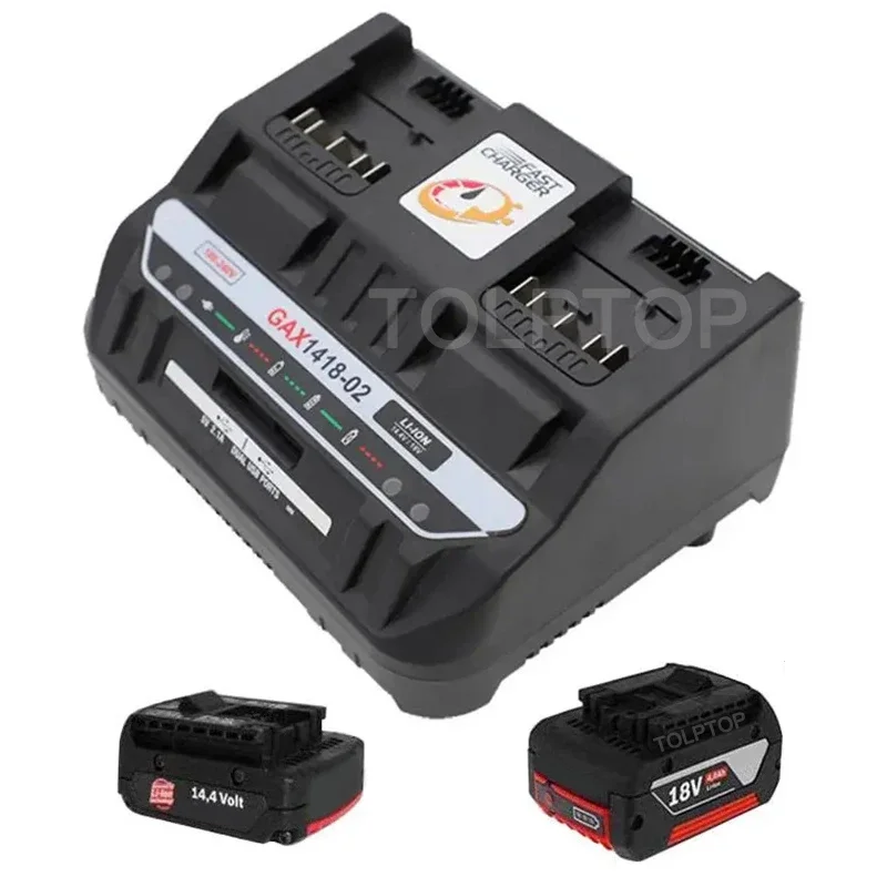4A Li-ion Battery Nabíjačka Duálne nabíjací port pre Bosch 4a 14.4V 18V Li-ion batéria s portom Doul USB môže nabíjať telefón za telefón