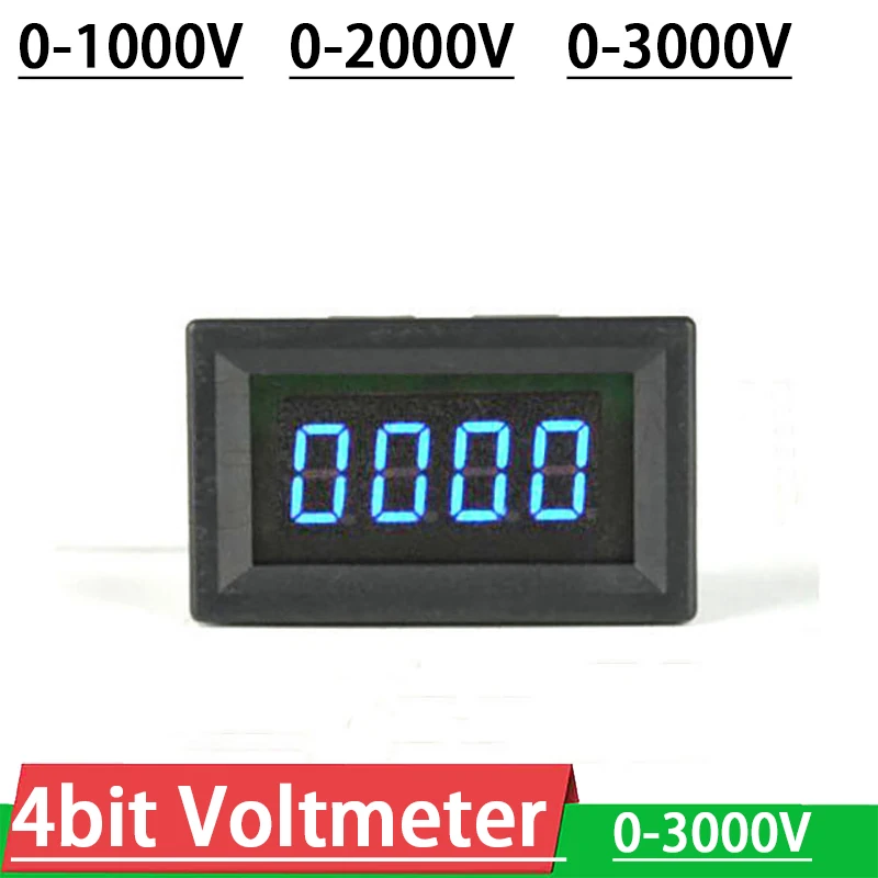 4bit LED DC 0-1000V 2000V 3000V Voltmeter High Precision Digital LED displej Vysokého napätia voltový meter pre 5 V 12 V batéria