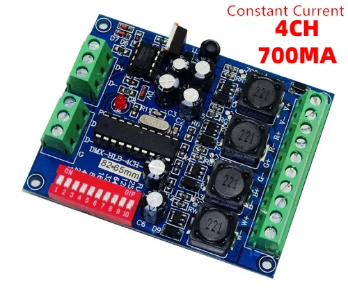 4CH DMX512 Dekodér WS-DMX-HLB-4CH-V1 DC5-36V Konštantný prúd 700MA 4CH RGBW DMX CONLEGER pre LED pásovú lampu/ moduly svetlo svetlo