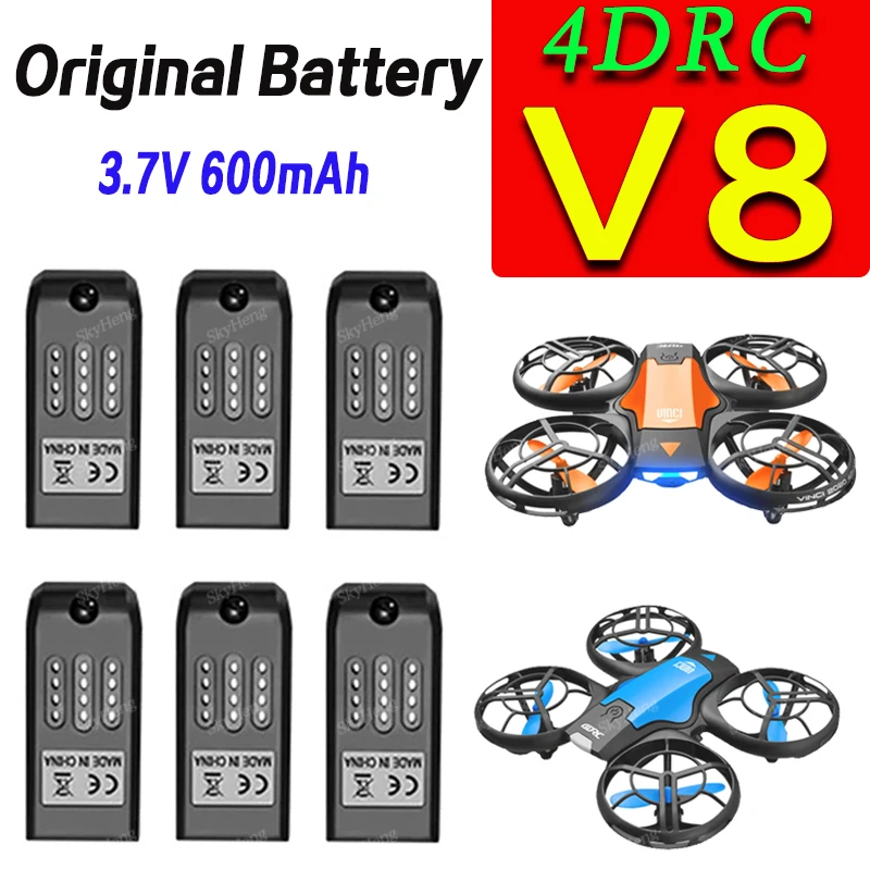 4DRC V8 DRONE BATÉRIA 3,7 V 600 mAh pre 4D-V8 QUADCOPTER V8 RC Náhradné náhradné príslušenstvo batérií