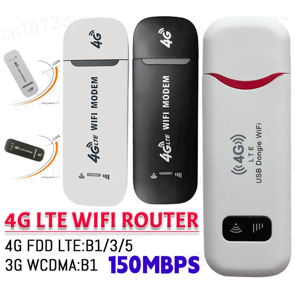 4G LTE Wireless USB Dongle Mobile Broadband 150Mbps Modem Stick 4G SIM Card Wireless Router Home Office Wireless WiFi Adapter