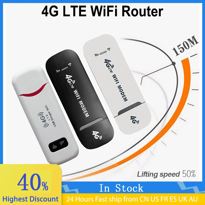 4G LTE Wireless USB Dongle Mobile Mobile Broadband 150Mbps Modem Stick SIM Card Wireless Router USB 150 Mbps Modem Stick for Home Office