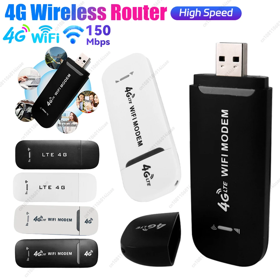 4G LTE Wireless USB Dongle Router 150 Mbps High Speed ​​Modem Stick 4G SIM karta Wireless Router Domov Office WiFi Adaptér WiFi