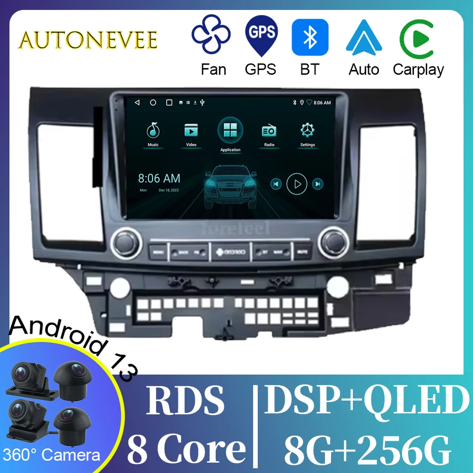 4G pre Mitsubishi Lancer ex 2010-2017 Nízky profil 2004-2009 Car Android Auto Multimedia Player GPS navigácia č. 2DIN DVD