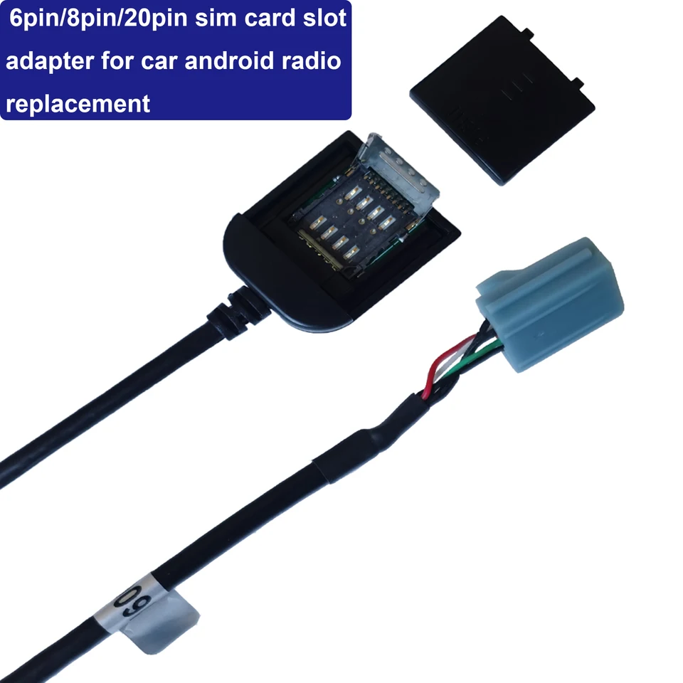 4G SIM Card Slot Cable pre Android Car Radio Multimedia 8 Pin 6 Pin Adapter Autoradio Postroj konektor 2Din 4 G Opakovanie