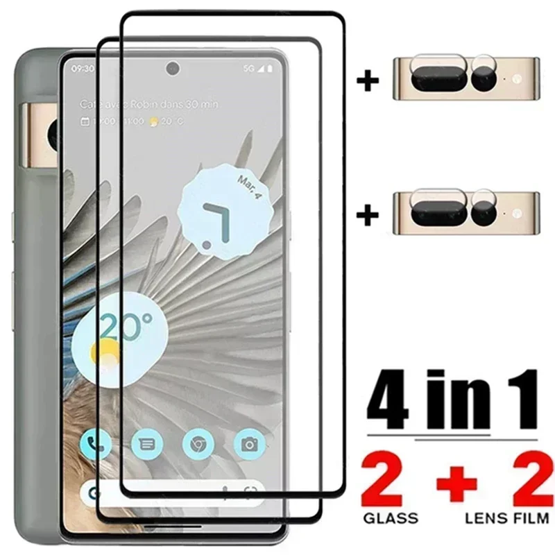 4in1 Temperované sklo pre Google Pixel 7 Pro Full Screol Protector Ochranca Objektív Ochranný film Pixel6 6 Pro Pixel 7 8Pro Glass