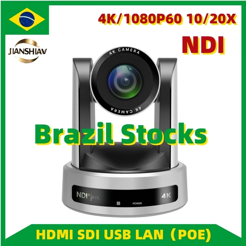 4K 1080p NDI Conference Camera PTZ Video Live Streaming SDI HDMI USB IP PoE 10x 20x Zoom for Church NetMeeting Broadcast YouTube