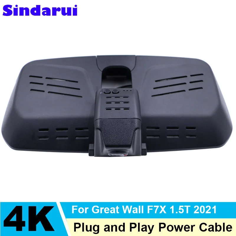 4K 2160p Nová zástrčka a prehrávanie WiFi CAR DVR Video Recorder Dual Lens Cam pre skvelú stenu F7X 2021 2022 2023 2024 s aplikáciou Sledovať