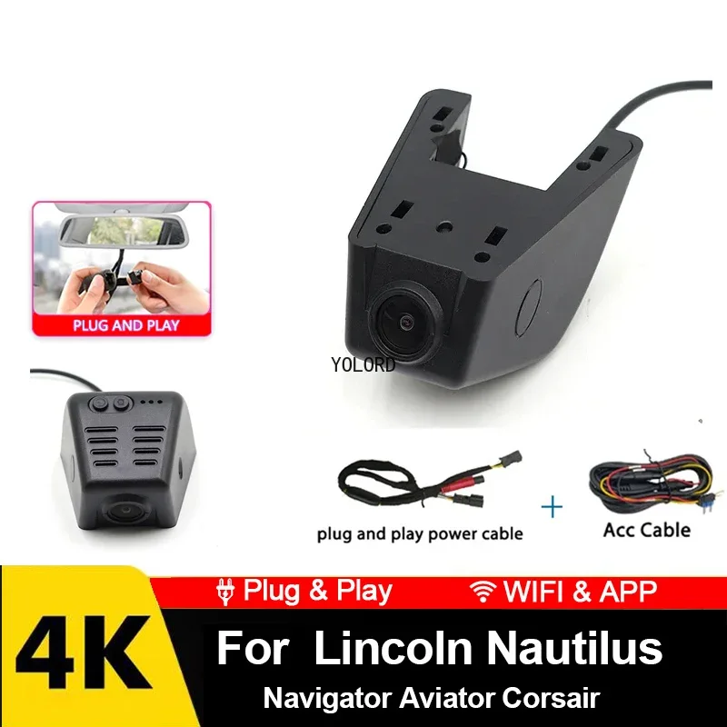 4K 2160p Plug and Play Uhd Car Dash Camera Camera špeciálny pre Lincoln Nautilus Navigator Aviator Corsair U540 U554 U611 U625