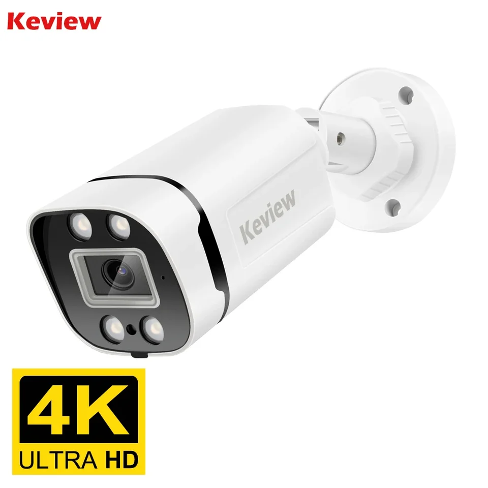4K 8MP Poe IP Camera Audio Outdoor Poe H.265 ONVIF Bullet CCTV HOME 5MP Color Night Vision Security Camera