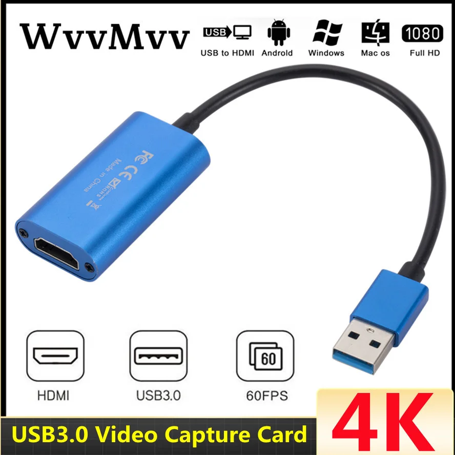 4K Capture Card Card USB3.0 HDMI Video Grabber Record Box pre PS4 Game DVD kamery Nahrávka kamery Live Streaming