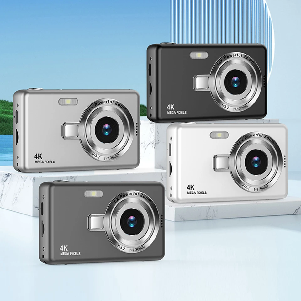 4K HD 1080p Digitálny fotoaparát 96MP Prenosný vloggingový fotoaparát 16x Zoom Camera Camera 2,4 palca IPS pre deti pre dospelých začiatočníkov