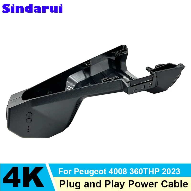 4K HD 2160p Nová zástrčka a hrajte WiFi CAR DVR Video Recorder Dual Lens Dashcam pre Peugeot 4008 360thp 2023 2024 s ovládaním aplikácií