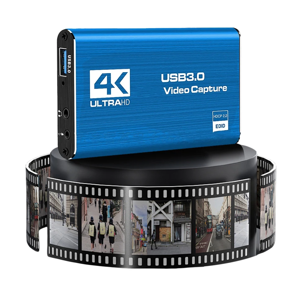 4K HDMI-kompatibilný USB 3.0 Video rekordér Grabber 1080p 60fps HDTV Nahrávka kamery 60 Hz pre obsadenie hernej karty naživo naživo