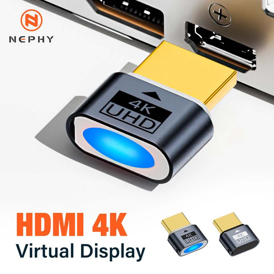 4K HDR Virtuálny monitor EDID emulátor HDMI kompatibilný figurín bezhlavý adaptér Display Display Adapter podporuje až 4K@60 Hz 1080@120 Hz