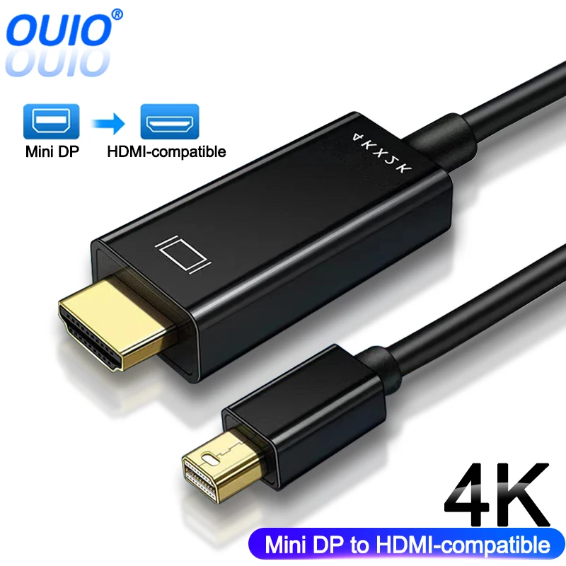 4K Mini DP až HDMI kompatibilný káblový adaptér pre MacBook Pro Air Mini Displayport Thunderbolt do HDMI kompatibilného kábla prevodníka