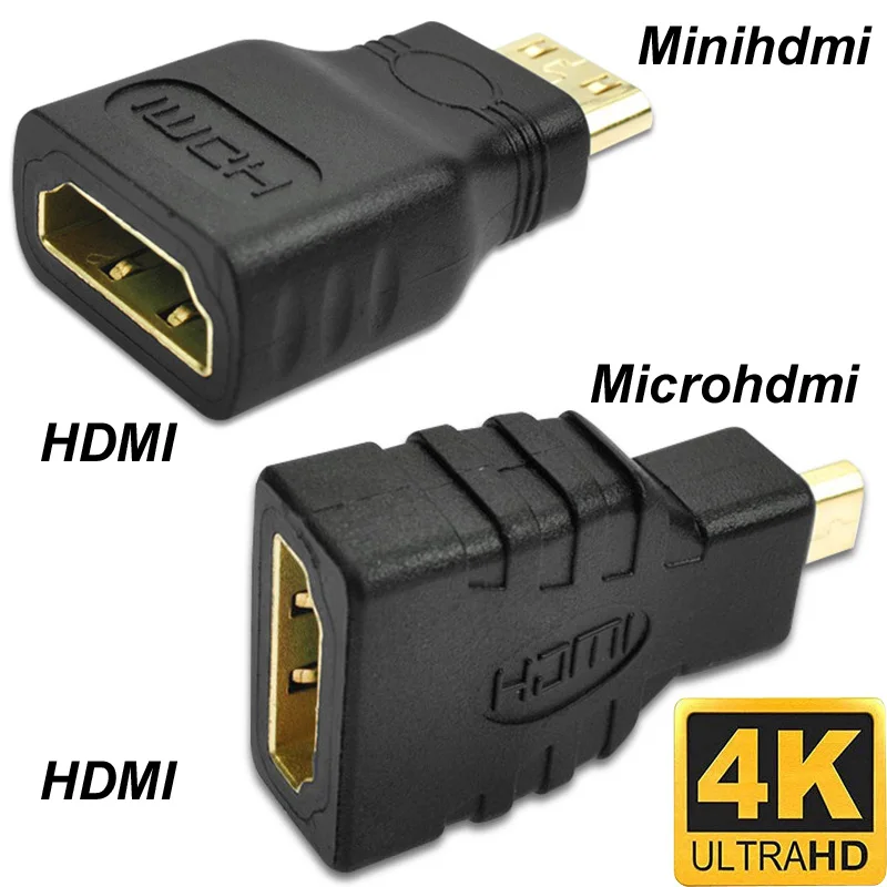 4K Mini Minihdmi Micro HDMI MicroHDMI Kompatibilný samec s HDMI Ženský adaptér konvertora konektora HD pre Xbox 360 PS3 HDTV HDTV D