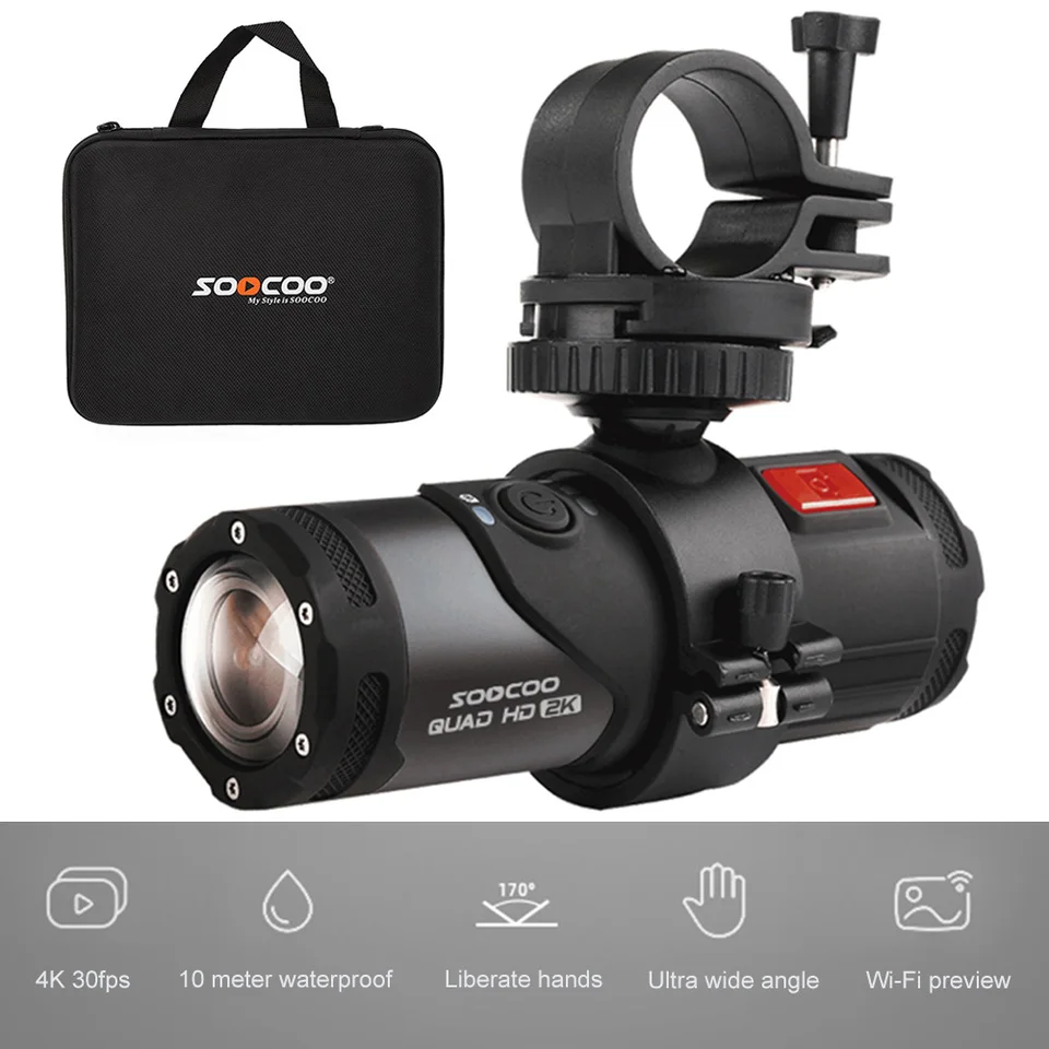 4K motocyklové bicykle proti koktestvám prilby Kamery Nepremokavé motocykle Dl