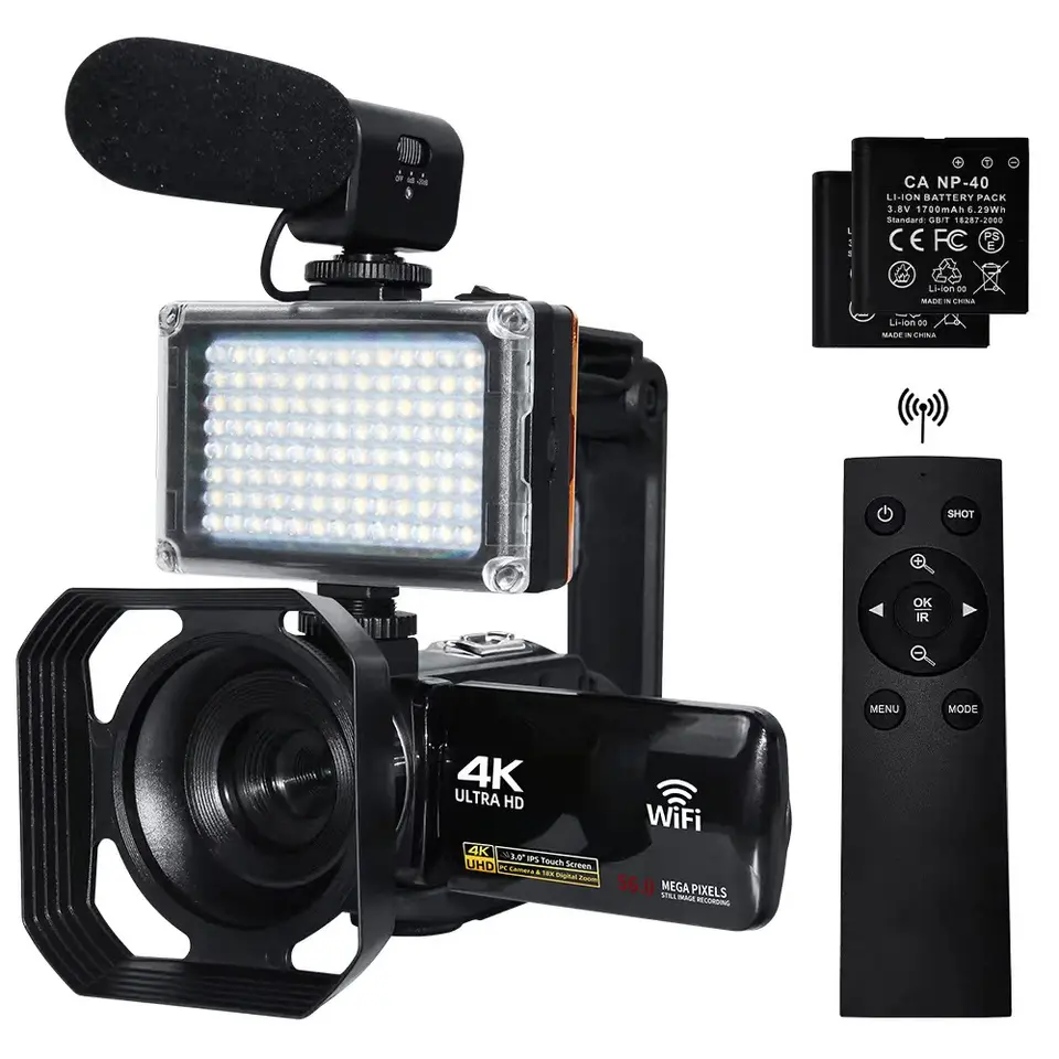 4K Ultra HD Digitálny fotoaparát 3.0 INCI 48MP 18X ZOOM WIFI kamkordér s veterným mikrofónovým výplne