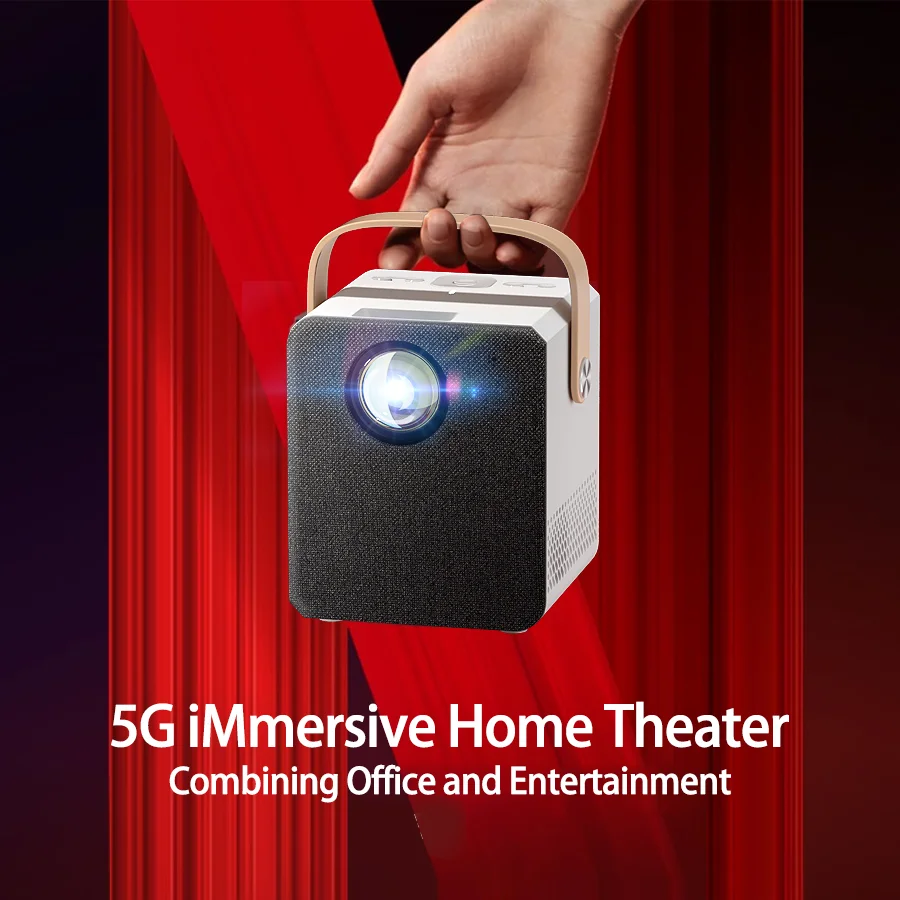 4K Ultra HD projektor so vstavaným systémom WiFi Android WiFi k mobilnému telefónu Malé a prenosné pre domácnosť/vonkajšie/Office