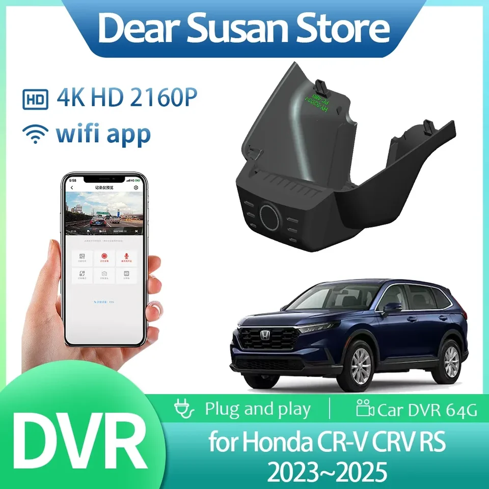 4K video DVR pre Honda CR-V CRV RS 2023 ~ 2025 2024 2160P Driving Recorder Dash Camera Night Vision Part HD Príslušenstvo