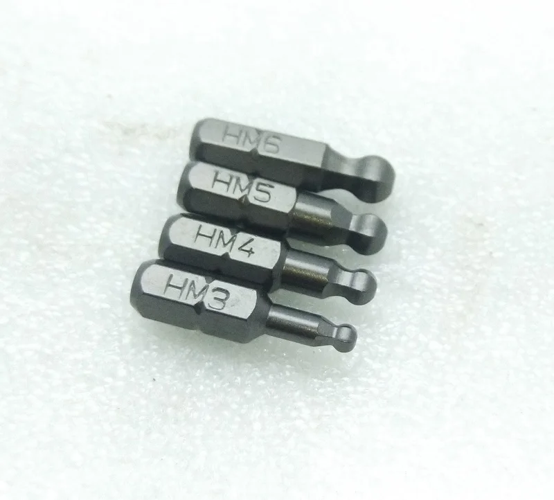 4Kinds L25 mm magnetický guľový skrutkovač vŕtací skrutkovač Vŕtacie skrutky H3 H4 H5 H6 - S2 Oceľový hex hex skrutkovač 1/4 ”Ručná súprava na opravu ruky