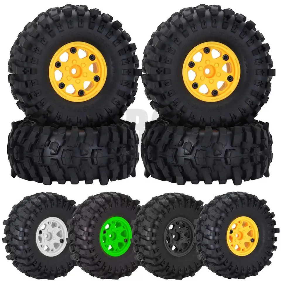 4ks 1,9 palca Abs kolieska gumová pneumatika 118*45 mm pre 1/10 RC Crawler Car Traxxas TRX4 TRX6 AXIAL SCX10 WRATH YIKONG RGT WRANGLER