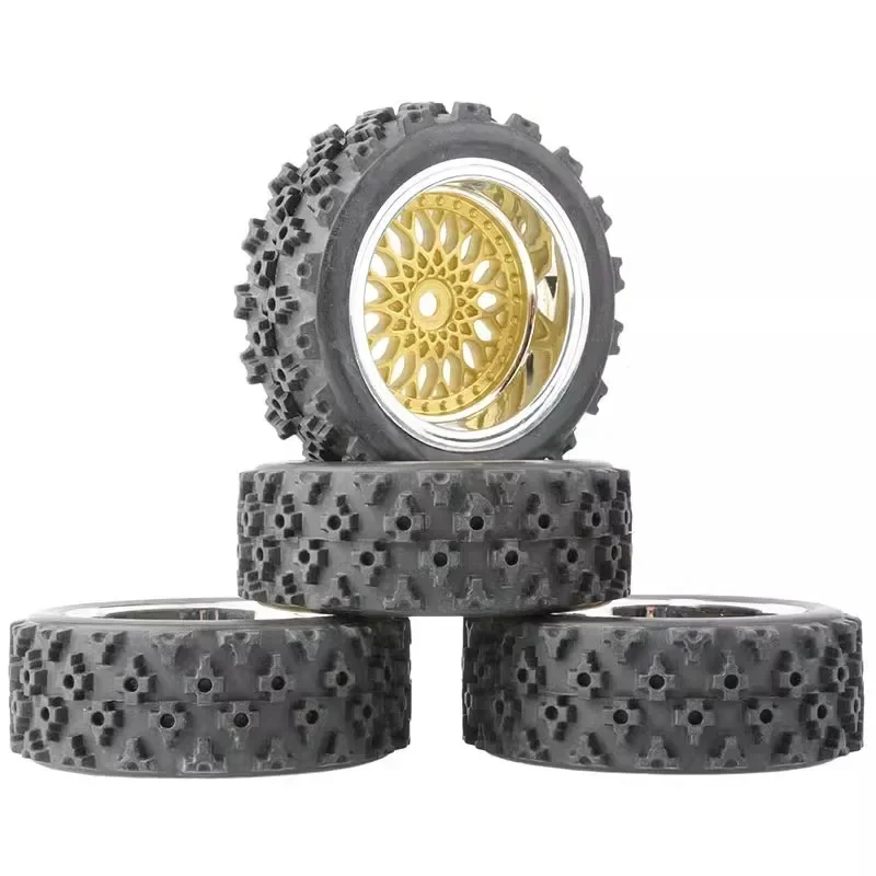 4ks 12 mm lepené gumové pneumatiky Plastové kolesá RIM pre RC RALLE RACING CAR TT-01 TT-02 XV-01 DF-03 TA06 PTG2 HPI WR8 Vylepšenia dielov