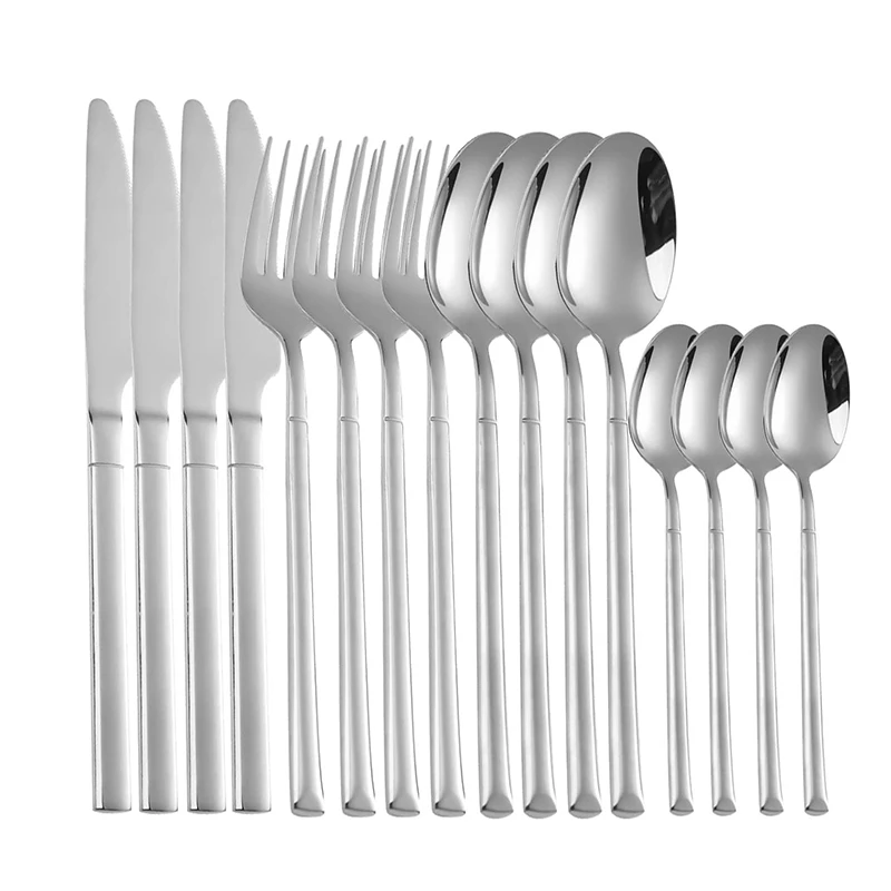 4ks/16ks z nehrdzavejúcej ocele Cutlery Set Steak Cutlery Spoon for Dessert Dinner Party použiteľné pre reštaurácie