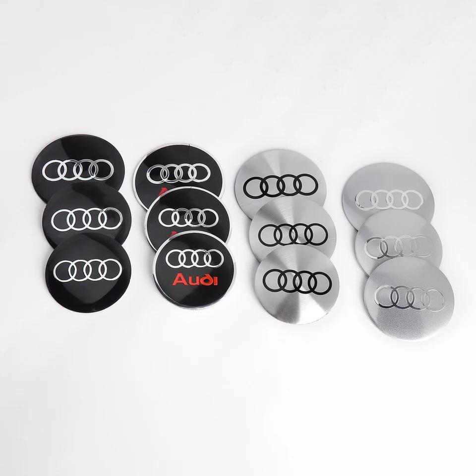 4ks 56/65 mm auta Automobilové uzávery Caps Sticker Sticker pre Audi S Sline A3 A4 B8 8P 8V A6 C7 A5 Q5 B7 B6 B9 Q7 A7 QUATTRO Príslušenstvo