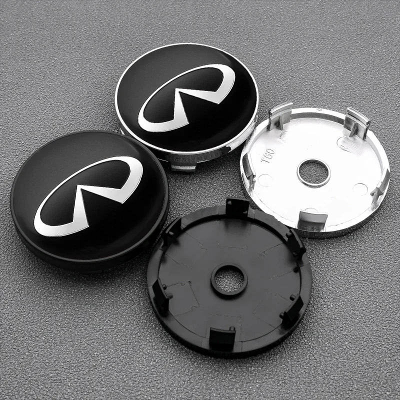 4ks 56 mm+60 mm karosérium s kolieskami vozidla Cap Cap Cover Stickers pre Infiniti G25 G20 EX35 FX45 FX37 Q50 Q30 Q80 Q70 QX70 QX60